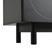 Modern Lowboard TV Cabinet with Push-to-Open Doors and Adjustable Shelves, TV Stand for Living Room, 175L x 38W x 56H cm, Black(m-7)