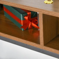 HOMCOM Table Console Table d'Entrée Industriel Multi-rangements 120 x 23,5 x 75 cm Bois Noyer(m-10)