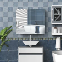 HOMCOM Armário de Parede com Espelho para Casa de Banho Prateleira Ajustável 70x15x60 cm Branco(m-2)