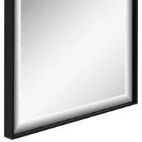 HOMCOM Espelho de Parede Grande 120x35 cm Moldura Alumínio Preta Película de Segurança(m-4)