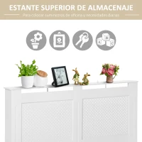 HOMCOM Cubreradiador de MDF Cubierta para Radiador con Listones para Salón Dormitorio Pasillo 151,5x19x82 cm Blanco(m-4)