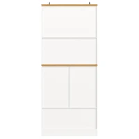 Tall Kitchen Sideboard with Maximised Storage and Anti-Tip Safety, Double-Door Cabinets for Dining Room, 80L x 40W x 180H cm, White(m-12)