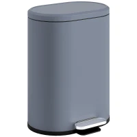 HOMCOM 30L Kitchen Bin with 90° Stay-Open Lid, Slim Rectangular Pedal Bin with Soft-Close Lid, Removable Inner Bucket for Home Office, Fingerprint-Resistant, Grey(m-1)