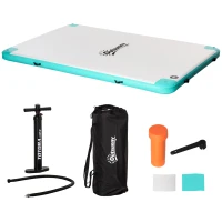 Insulă plutitoare gonflabilă Outsunny 3,04 x 2,04 m – pliabilă, antiderapantă(m-1)