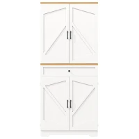 Tall Kitchen Sideboard with Maximised Storage and Anti-Tip Safety, Double-Door Cabinets for Dining Room, 80L x 40W x 180H cm, White(m-2)