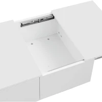 High‑gloss Coffee Table with Push‑Pull Concealed Storage, Double‑Sided Drawers, TV Stand for Living Room, 100L x 50W x 31H cm, White(m-6)