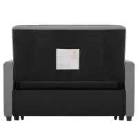 Multifunctional Folding Sofa Bed with Adjustable Backrest and 2 Cushions, Daybed Ideal for Small Homes, 127L x 75-180W x 94H cm, Dark Grey(m-12)