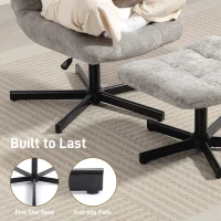 HOMCOM Recliner with Ottoman, 360° Swivel, Adjustable Height & 4-Position Back — 26 x 31.5 x 36.6–40.9 in, Gray(m-4)