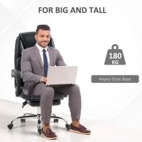 HOMCOM Scaun de birou rabatabil cu suport pentru picioare și capacitate de 120 kg, negru(m-6)