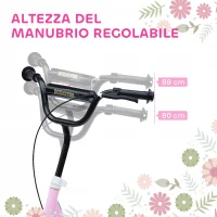 HOMCOM Monopattino per Bambini 5-12 Anni con Freno Posteriore e Manubrio Regolabile, 120x52x80-88 cm, Rosa(m-4)