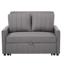 Multifunctional Folding Sofa Bed with Adjustable Backrest and 2 Cushions, Daybed Ideal for Small Homes, 127L x 75-180W x 94H cm, Dark Grey(m-10)