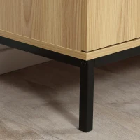 HOMCOM Aparador para Sala com 2 Portas 3 Gavetas com Prateleira Ajustável 120x39,5x77 cm Cor Madeira(m-5)