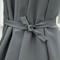 Outsunny Guarda-Sol Lateral Quadrado 2,46x2,46 m com Base em Cruz Cinza Escuro(m-5)