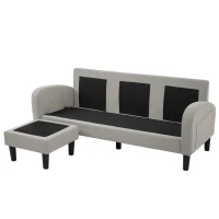3-seater L-shaped Corner Sofa with Reversible Chaise and Soft Padded Seats, Sofa Bed with Plastic Legs, 166L x 118W x 77H cm, Gray(m-10)