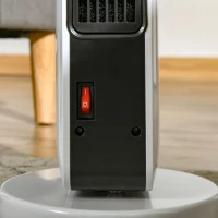 HOMCOM Încălzitor electric oscilant 1100/2200 W PTC — telecomandă, temporizator 8h(m-5)