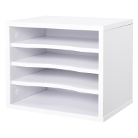 Vinsetto Organizador de Secretária 4 Níveis Branco Compacto e Moderno 35x25x28 cm Branco