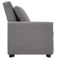 Multifunctional Folding Sofa Bed with Adjustable Backrest and 2 Cushions, Daybed Ideal for Small Homes, 127L x 75-180W x 94H cm, Dark Grey(m-11)