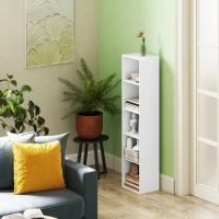 HOMCOM Estante 5 Níveis com Prateleiras Ajustáveis Branco 30x24x133,5 cm(m-5)