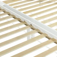 Triple Bunk Bed Space-Saving SleeperSide with Ladder and Bedside Storage, Bed Frame with Safety Rails, 204L x 198W x 162.5H cm, White(m-9)