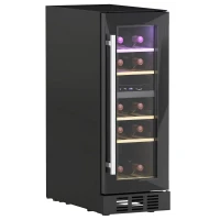 HOMCOM 16 Bottle Dual Zone 5-18℃ Wine Fridge - Black(m-10)
