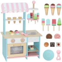 AIYAPLAY Gelateria e Pasticceria per bambini con 17 accessori e forno, Azzurro