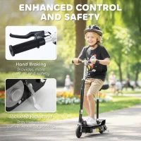 HOMCOM Powered E-Scooter Ride-On, with Brakes, Adjustable Seat, Adjustable Handlebars, Black(m-7)