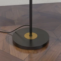 HOMCOM Candeeiro de Pé 3 Globos Cromados Metal Preto e Dourado Ø36x162 cm(m-5)