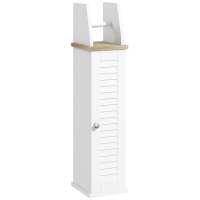 kleankin Space-Saving Toilet-Paper Cabinet with Adjustable Shelf, 18 x 20 x 80 cm, White
