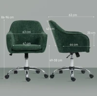 HOMCOM Velvet-Feel Office Chair - Dark Green(m-3)