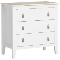 HOMCOM Cómoda para Dormitorio con 3 Cajones Tiradores de PU Cajonera para Salón Pasillo 80x40x78,5 cm Blanco