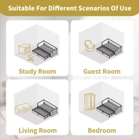 3ft Upholstered Daybed With Cup Holders, 3 USB and Type‑C Charging Ports, Single Sofa Bed for Compact Room, 207L x 98W x 74H cm, Beige(m-8)