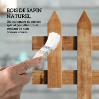 Outsunny Bordures à Planter 12 pcs - Bordures de pelouse - barrières de Jardin en Bois de Sapin pré-huilé - Bordure dim. 60L x 34H cm(m-4)