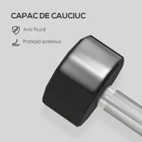 SPORTNOW Set de 2 Gantere de 12 kg din Metal și Cauciuc, Set Gantere Fitness cu Mâner Antiderapant, 26x14x14 cm, Negru(m-5)