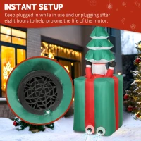 Outsunny Decorazione natalizia gonfiabile con LED, in Poliestere, per interno/esterno, Rosso e verde(m-4)