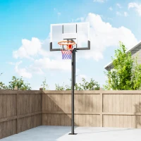 SPORTNOW Tabela de Basquetebol para Exterior Altura Ajustável 230-305 cm Aro Ø48 cm e Base Estável  Preto(m-7)