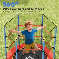 HOMCOM Kids Trampoline, with Safety Net, for Ages 3-10 Years(m-7)