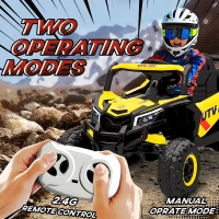 AIYAPLAY 12V Kids Ride On Car with Remote Control, Kids Electric Car with Suspension System, Music, for Kids 3-5 Years, Yellow(m-4)