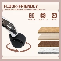 HOMCOM Cadeira de Escritório com Rodas Cadeira para Secretária com Função Inclinável Assento Amplo Sem Braços 60x65x83-93 cm Rosa(m-4)