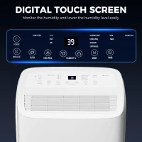 HOMCOM 30L/Day Dehumidifier with Auto-Clean Filter, Continuous Drainage, 4L Water Tank, 24H Timer, Digital Humidity Display, Dehumidifier for Home Damp, Bedroom, Condensation, Mould, Laundry Drying(m-4)