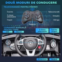 AiyaPlay Masina Electrica pentru Copii 3-6 Ani cu 2 Motoare si Telecomanda, 107x62.5x44 cm, Negru(m-5)