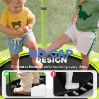 AIYAPLAY 4.6ft Toddler Trampoline w/ Safety Enclosure Net, for Indoor Outdoor Use, Ages 3-6 Years, Green(m-5)