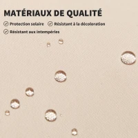 Outsunny Store banne Manuel rétractable 3L x 1,5l m Auvent Téléscopique sans Perçage Inclinaison et Hauteur réglable Installation Rapide métal alu Polyester Anti-UV beige(m-4)