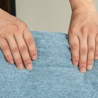 HOMCOM Sofá de 2 Lugares para Sala com Apoio de Braços Almofadas e Assento Acolchoado Capa de Almofada Lavável 140x78x83 cm Azul Claro(m-9)