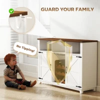 HOMCOM Aparador de Cozinha Rústico com Prateleiras Ajustáveis e Suporte para Garrafas 120x37x88 cm Branco(m-4)