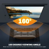 HOMCOM Telo per Proiettore 120" 16:9 Motorizzato con Telecomando, Fissaggio a Muro e Soffitto, Nero(m-5)