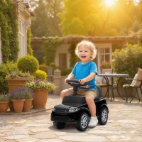 AIYAPLAY Auto cavalcabile 2-in-1 LAND ROVER DISCOVERY 18–36 mesi con vano e maniglia rimovibili, Nero(m-5)