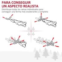 HOMCOM Árbol de Navidad Artificial Estrecho 210 cm con 499 Ramas Decoración Navideña para Interiores Fácil de Montar Blanco(m-5)