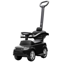 AIYAPLAY Auto cavalcabile 2-in-1 LAND ROVER DISCOVERY 18–36 mesi con vano e maniglia rimovibili, Nero(m-6)