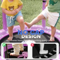 AIYAPLAY 4.6ft Toddler Trampoline w/ Safety Enclosure Net, for Indoor Outdoor Use, Ages 3-6 Years, Purple(m-5)