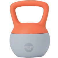 SPORTNOW 10KG Soft Kettlebell, Kettle Bell with Non-Slip Handle for Home Gym, Weight Lifting, Strength Training, Orange/Grey(m-10)